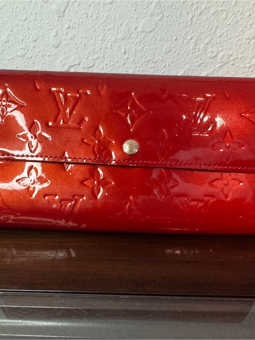 Louis Vuitton Red Patent Monogram Sarah Wallet
